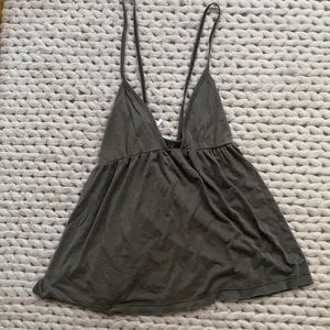 Free People olive green baby doll tank
